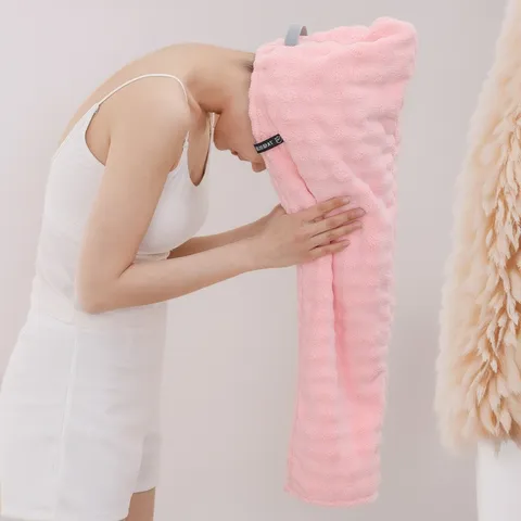 Bonnet de Séchage en Polaire Corail Épaissie Doux Absorbant Séchage Rapide Tour de Tête pour Femmes Soin Quotidien
