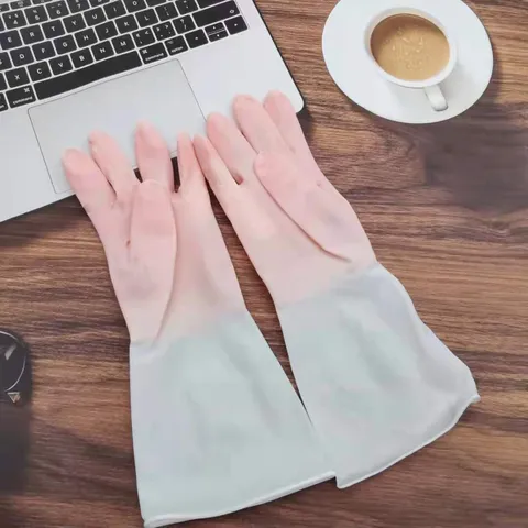 Guanti per Lavare i Piatti Domestici in PVC Resistenti Guanti di Pulizia Sottili Impermeabili per Donne Strumento di Pulizia della Cucina
