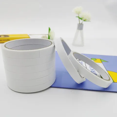 White Double Sided Tape Paper Lightweight Tearable Adhesive Tape For Office School Daily Craft Stationery