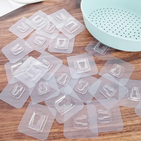 Transparent Spurlos Klebender Wandhaken Acryl Schnappverschluss Schwere Last Klebehaken Für Badezimmer Küche Aufbewahrung Organizer