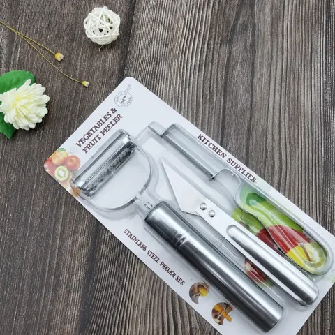 Stainless Steel Vegetable Fruit Peeler Set 3-Piece Multi-function Potato Grater Kitchen Tool Gadget
