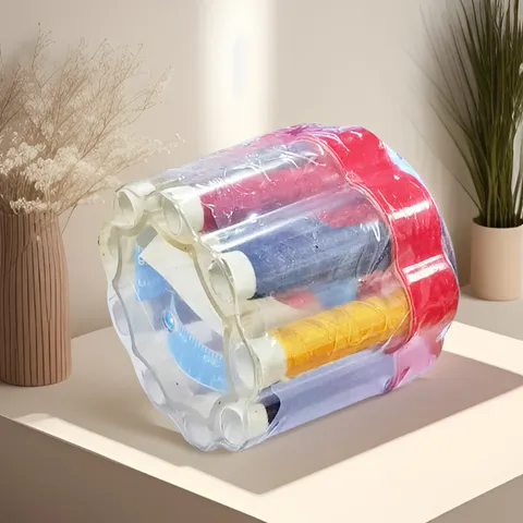 Portable Household Sewing Kit Box Transparent Storage Box With Multi-Color Threads And Sewing Tools Set For Daily Repair