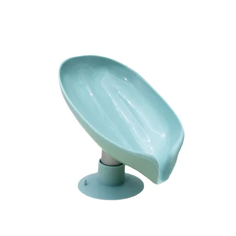 Creative Lotus Leaf Soap Dish Punch Free Wall Mounted Drainage Soap Holder Silicone Bathroom Storage Box Soap Tray