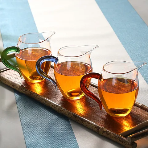 Pichet à Thé Transparent en Verre Borosilicate Résistant à la Chaleur Épais pour Thé Kung Fu