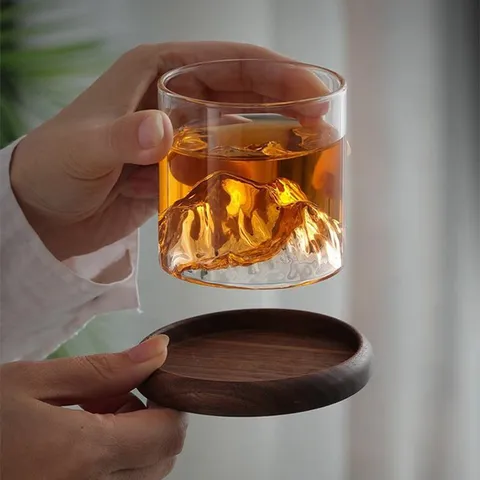 Borosilicaatglas Berg Beker Transparant Creatief 3D Piek Whiskey Beker Thee Proeven Glas Thuis Kantoor Drinkgerei