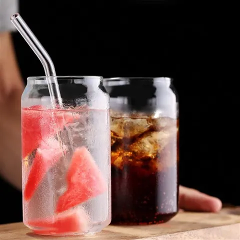 Transparant Glas Vorm van Blik Borosilicaatglas Sapbeker Cola Drankbeker Voor Keuken
