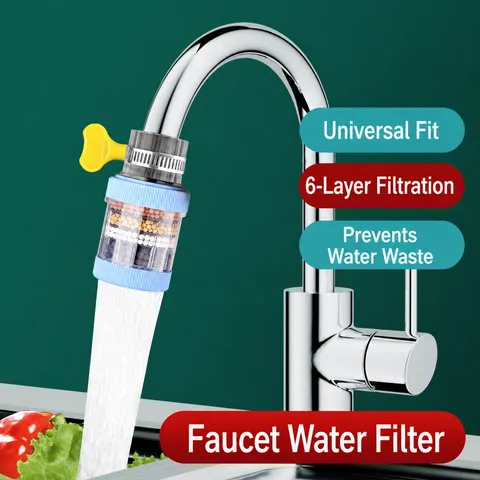 Universal Kitchen Faucet Filter Tap Anti Splash Water Saving Device Six Layer Detachable Tap Water Purifier