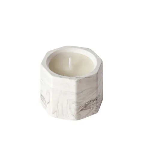 Marble Textured Plaster Cup Scented Candle Plant Essential Oil Long Lasting Aromatherapy Candle For Home Bedroom Decor