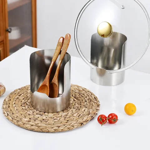 Repos Cuillère à Soupe en Acier Inoxydable et Support de Couvercle Étagère de Cuisine