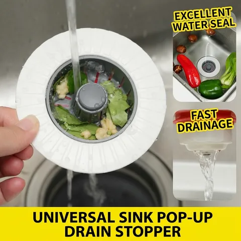 Kitchen Sink Drain Filter Universal Anti-Odor Plastic Sink Strainer Basket Plug Kitchen Basin Bounce Core Water Stopper