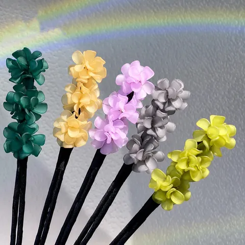 Hydrangea Flower Hair Bun Maker Korean Style Resin Floral Hair Styling Tool Elegant Women Hair Accessories