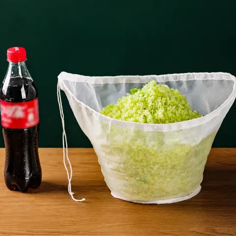 Large Capacity Nylon Mesh Filter Bag Drawstring Food Strainer Reusable Soy Milk Vegetable Dehydration Bag Kitchen Tool