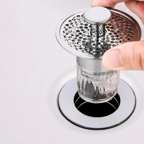 Stainless Steel Sink Stopper Bounce Core Drain Filter Universal Washbasin Push-Type Strainer Kitchen Bathroom Tool