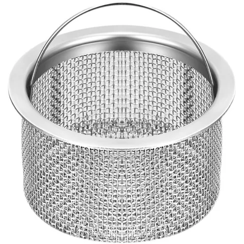 Stainless Steel Kitchen Sink Strainer Mesh Food Catcher Drain Filter With Handle Anti Clogging Garbage Basin Basket Tool