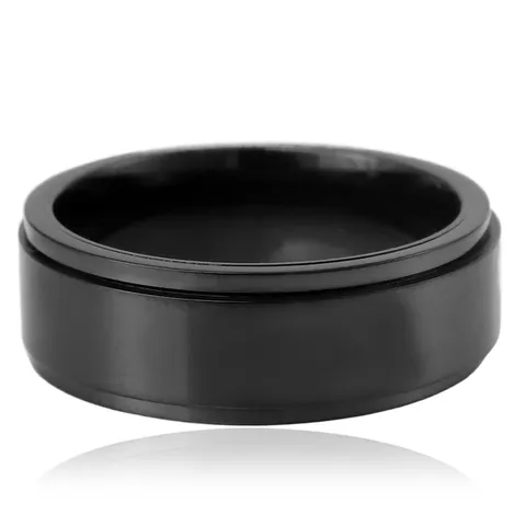 Minimalistischer Titanstahl Rotierender Ring Für Damen Herren Schwarz Schlicht Spinner Band Anti Stress Angst Fingerring Schmuck Geschenk