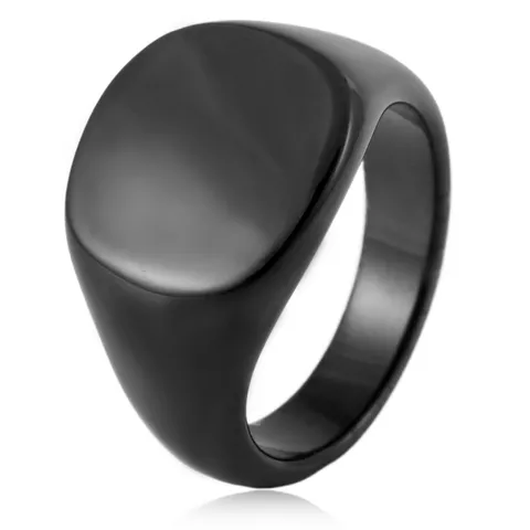 Bague Sceau en Acier Titane Minimaliste Pour Hommes Femmes Bague Lisse en Acier Inoxydable Poli Finition Miroir Bijoux Quotidiens
