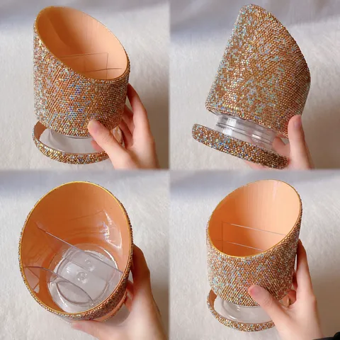 Bohemian Stil Strass Make-up Pinsel Halter Kosmetik Aufbewahrungsbox Luxus Kunststoff Desktop Organizer Mit Ablage