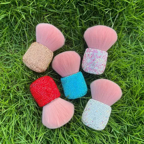 Flauschiger Pilz Make-up Pinsel Strass Griff Weicher Puderer Rouge Pinsel Kosmetikwerkzeug Für Damen Tägliches Make-up