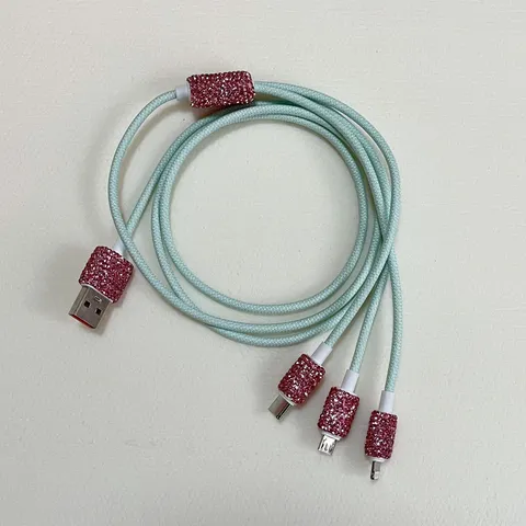 Multiport-Schnellladekabel Universelles Ladekabel Mit Glänzender Strass-Verzierung Für Handys Und Tablets