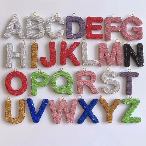 Strass Buchstaben Schlüsselanhänger Alphabet Auto Schlüsselring Luxus Tasche Anhänger Charm Zubehör