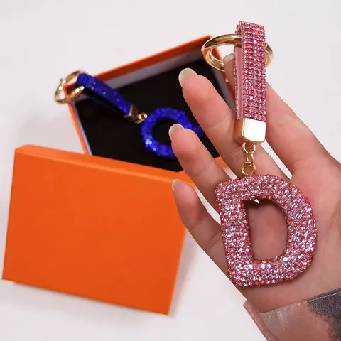 Strass Buchstabe Schlüsselanhänger Glänzender Alphabet Schlüsselring Niedlicher Taschenanhänger Metall Auto Schlüssel Zubehör Geschenk Party Deko