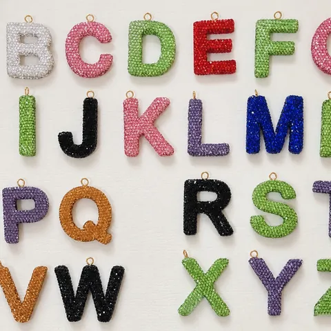 Strass Buchstabe Schlüsselanhänger Glänzender Alphabet Schlüsselring Niedlicher Taschenanhänger Metall Auto Schlüssel Zubehör Geschenk Party Deko