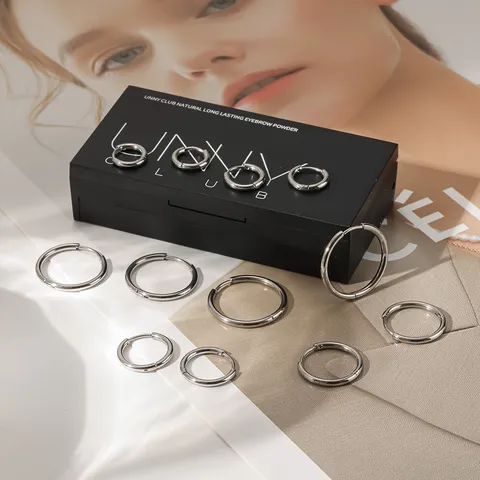 Minimalist Stainless Steel Hoop Earrings High Polished Geometric Smooth Round Loop Ear Rings Daily Delicate Jewelry Gift For Women