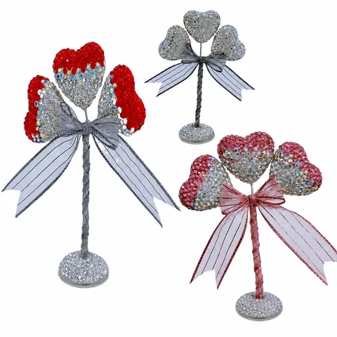 Kristall Strass Ballon Auto Ornament Tischdekoration Schleife Glänzende Statue Leichter Luxus Innenausstattung Zubehör Geschenk