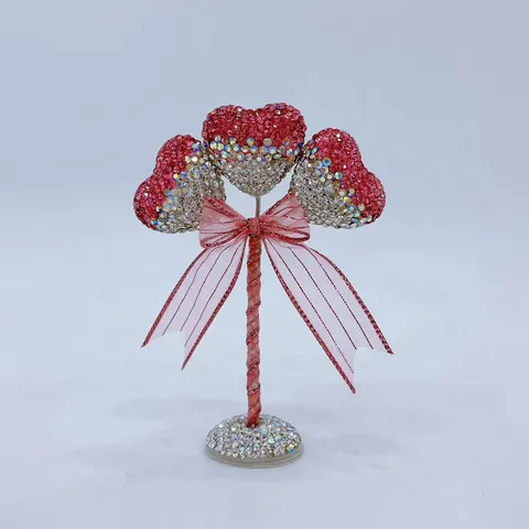 Kristall Strass Ballon Auto Ornament Tischdekoration Schleife Glänzende Statue Leichter Luxus Innenausstattung Zubehör Geschenk