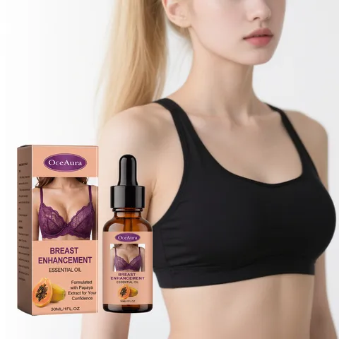 Olio Essenziale per la Cura del Seno Estratto Vegetale Naturale Idratante Rassodante Olio da Massaggio per il Corpo Flacone Contagocce in Vetro Cura della Pelle