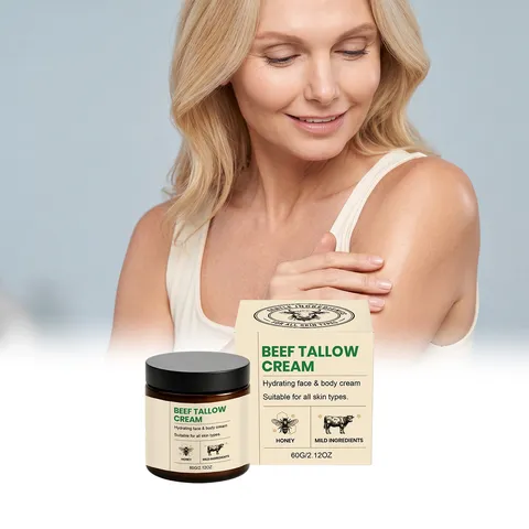 Crema Hidratante Natural de Sebo de Res para Cara y Cuerpo Hidratación Suave Reparación Diaria Cuidado de la Piel