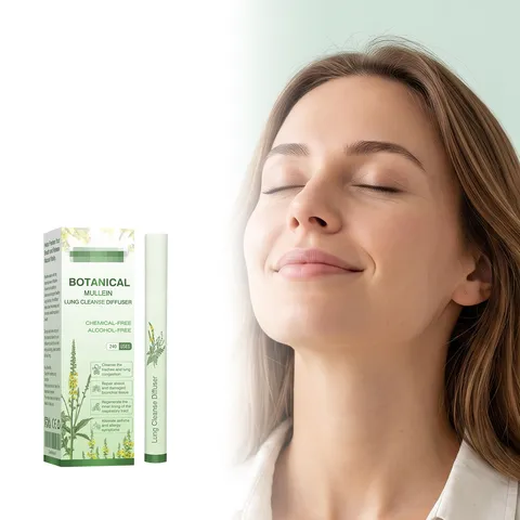 Botanical Mullein Lung Cleanse Inhaler Stick Portable Herbal Respiratory Care Daily Wellness Nasal Inhaler
