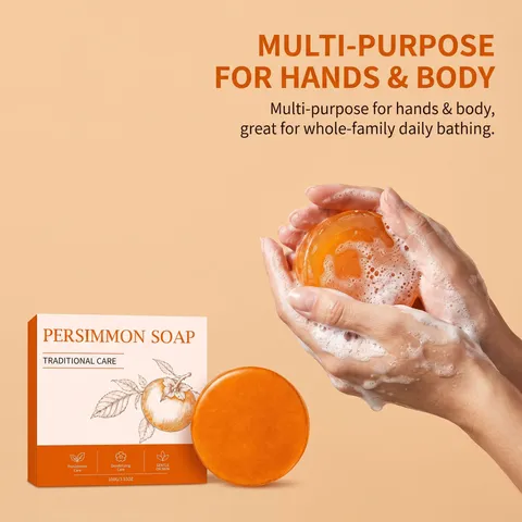 Sapone Solido Detergente Botanico all Estratto di Kaki Delicato per Mani e Viso Idratante