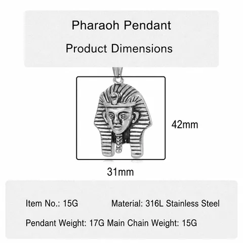 Retro Titanium Steel Egyptian Pharaoh Pendant Necklace For Men Domineering Sphinx Head Pendant Vintage Metal Chain Jewelry Gift