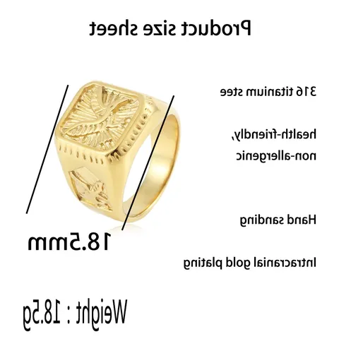 Vintage Titanium Steel Eagle Signet Ring For Men Punk Street Style Gold Silver Tone Gothic Scorpion Pattern Jewelry Gift