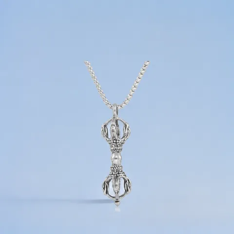 Punk Stainless Steel Vajra Pestle Pendant Necklace For Men Women Vintage Hollow Out Geometric Amulet Charm Talisman Jewelry Hip Hop Polished Steel Pendant With Chain