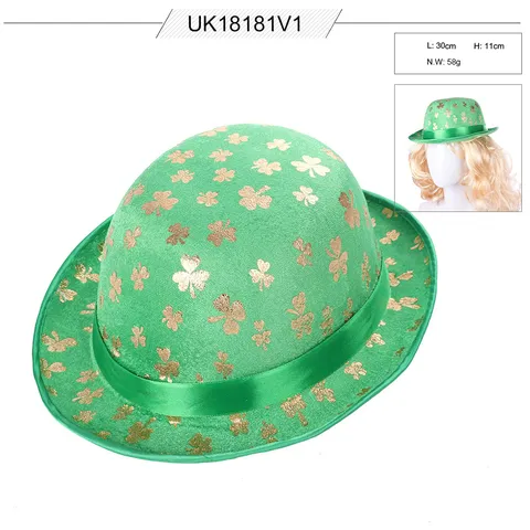 St. Patricks Tag Grüner Pailletten Mini Zylinder Stirnband Kleeblatt Kopfschmuck Für Irisches Festival Karneval Party Deko Unisex Festliche Haare Accessoires