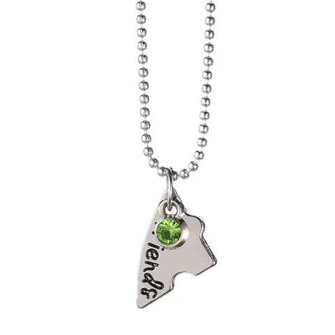 Fashion Alloy Rhinestone Best Friends Forever Heart Puzzle Stitching Pendant Necklace Set Bead Chain Friendship Necklace For Women Men Jewelry
