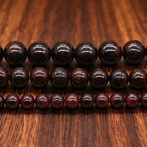 Natuurlijke Wijnrode Granaat Ronde Losse Kralen Voor DIY Armband Ketting Sieraden Maken Gepolijste Kristallen Steenkralen Accessoires