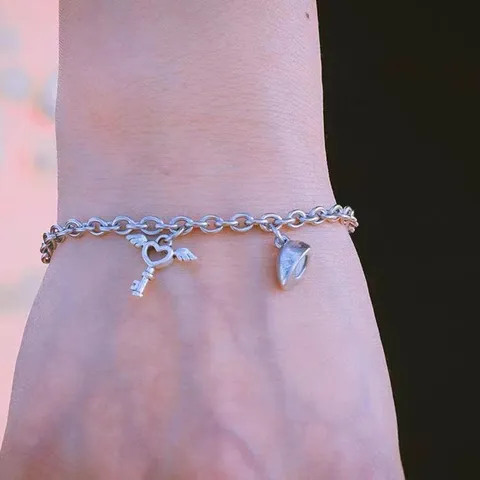 Titanium Steel Magnetic Heart Couples Bracelets Set Minimalist Lock Key Cross Sun Moon Pendant Friendship Chain Bracelets For Lovers Men Women Jewelry