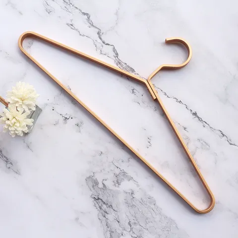 Nordic Minimalist Aluminum Alloy Clothes Hanger Golden Large Flat Wire Household Wardrobe Hanging Drying Hanger