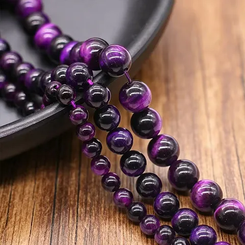 Natürliche Tigerauge Lose Perlen Polierte Runde Steinperlen Für DIY Armbänder Halsketten Herstellung Handarbeitsmaterialien Schmuckzubehör