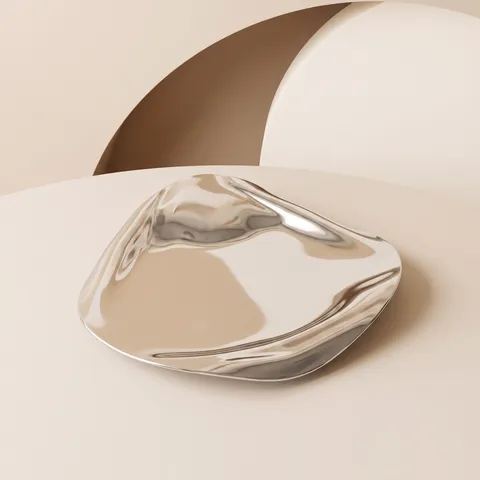 Noords Luxe Roestvrijstalen Onregelmatig Gebogen Desktop Dienblad Modern Minimalistisch Kunst Sieraden Aromatherapie Display Plaat