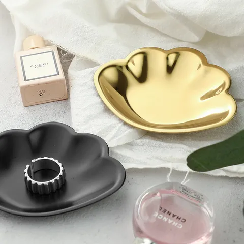 Stainless Steel Shell Jewelry Dish Modern Minimalist Decorative Trays Small Makeup Cosmetics Storage Tray Gold Silver