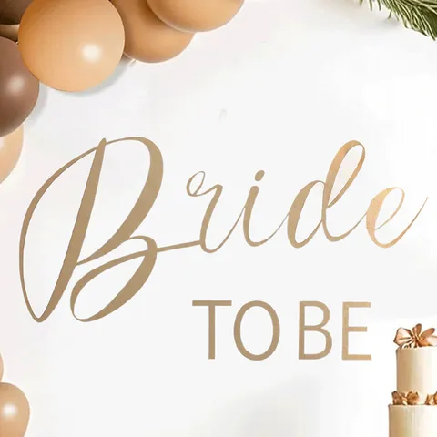Stickers Muraux en PVC Thème Mariage Lettres Dorées Bride To Be Love Is In Bloom She Said Yes Décalcomanie Amovible Pour Fête