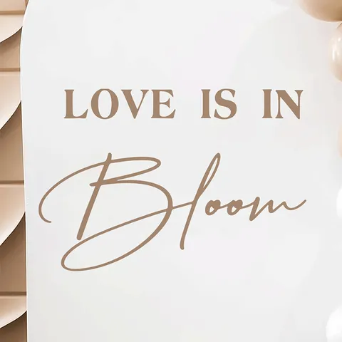 Stickers Muraux en PVC Thème Mariage Lettres Dorées Bride To Be Love Is In Bloom She Said Yes Décalcomanie Amovible Pour Fête