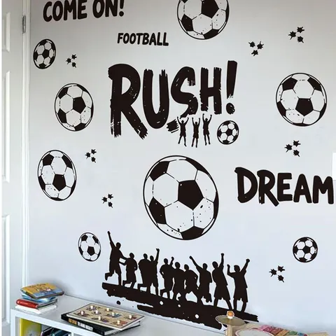 Fußball Wandtattoo Weltmeisterschaft Wandaufkleber Jungen Schlafzimmer Dekoration PVC Selbstklebend Sport Fan Wandbild Dream Dekor