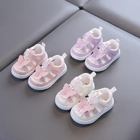 Sandali Chiusi Estivi per Bambine Bimba Suola Morbida Taglio Romano Farfalla Principessa Scarpe per Bambini