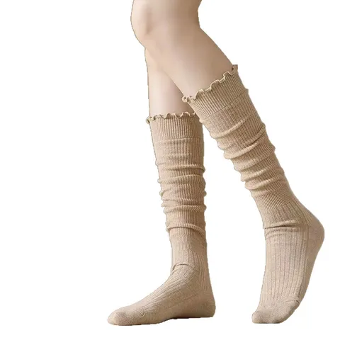 Calcetines de Pantorrilla con Volantes para Mujer Estilo Japonés JK Lolita Canalé Punto Lindo
