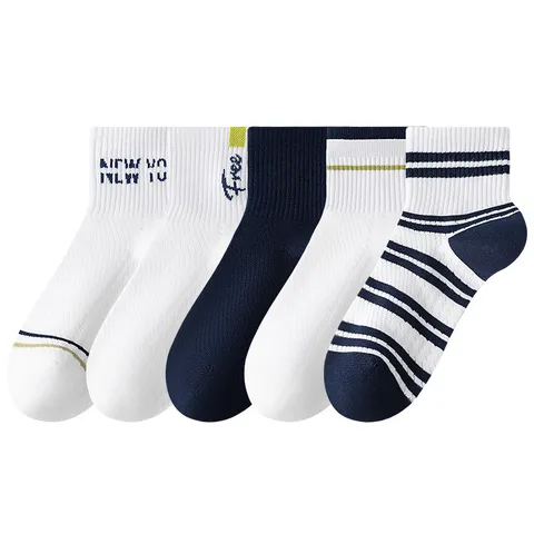 Calcetines Deportivos de Algodón Transpirable para Hombre con Malla Absorbente de Sudor Calcetines Casuales de Verano para Estudiantes Jóvenes
